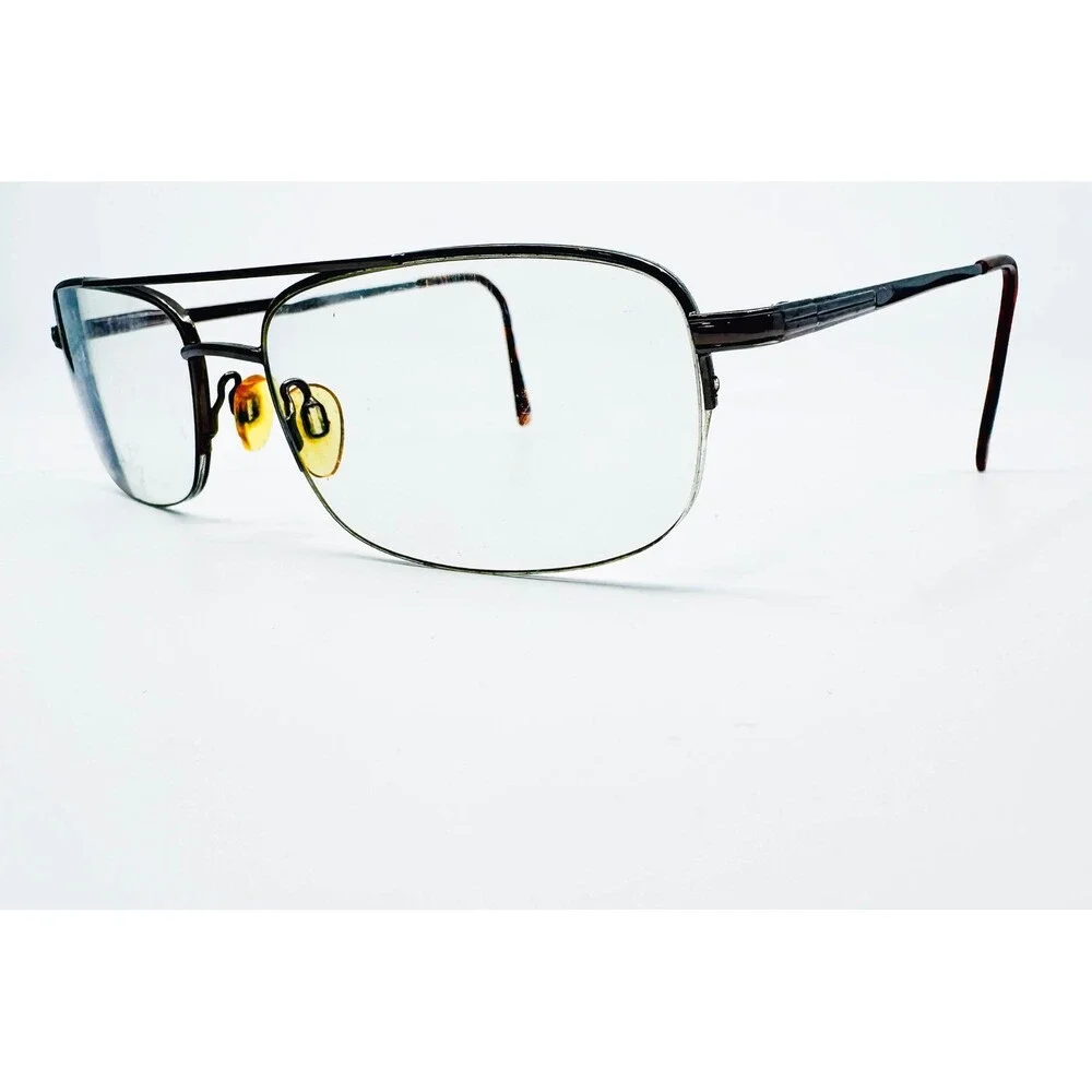 Via Milano Eyeglass Frames Mens Black Savio TAN 57-20-140 Rectangular T24368720